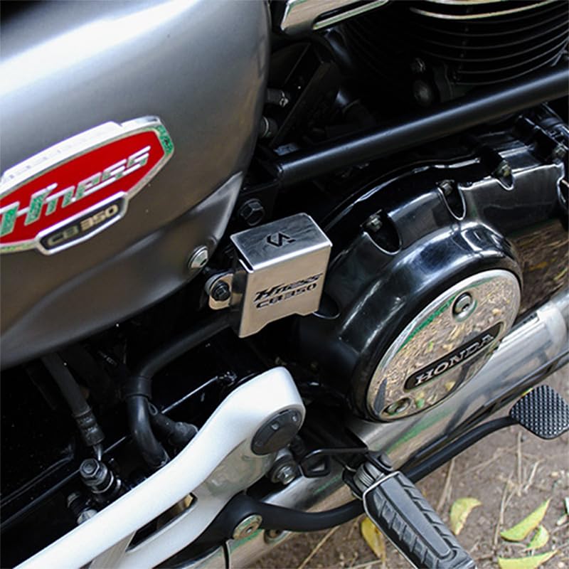 Image of Rear Resevoir Guard Compatible with Honda H'ness CB350 (SILVER) (Pack of 1)