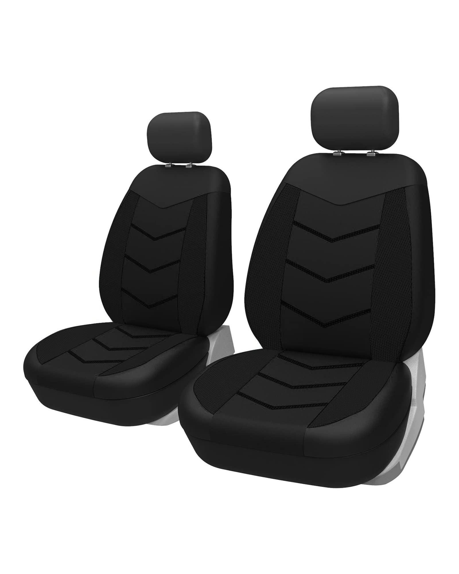 TOYOUN Fundas Asientos Coche Universal Delanteros de Poliéster Fundas Asientos Delanteros Coche para Conductor y Copiloto de Cerdito de Accesorios Automóvil 2 Plazas,Negro