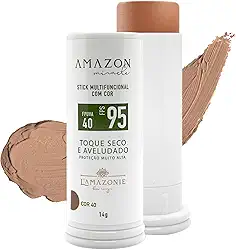 L'AMAZONIE - Bastão Multifuncional Com Cor FPS 95 FPUVA 40 - Filtro Solar & Base - Proteção, Tratamento & Beleza - Vitamina C, Vitamina E & Ácido Hialurônico - Aplicação Prática - COR 40
