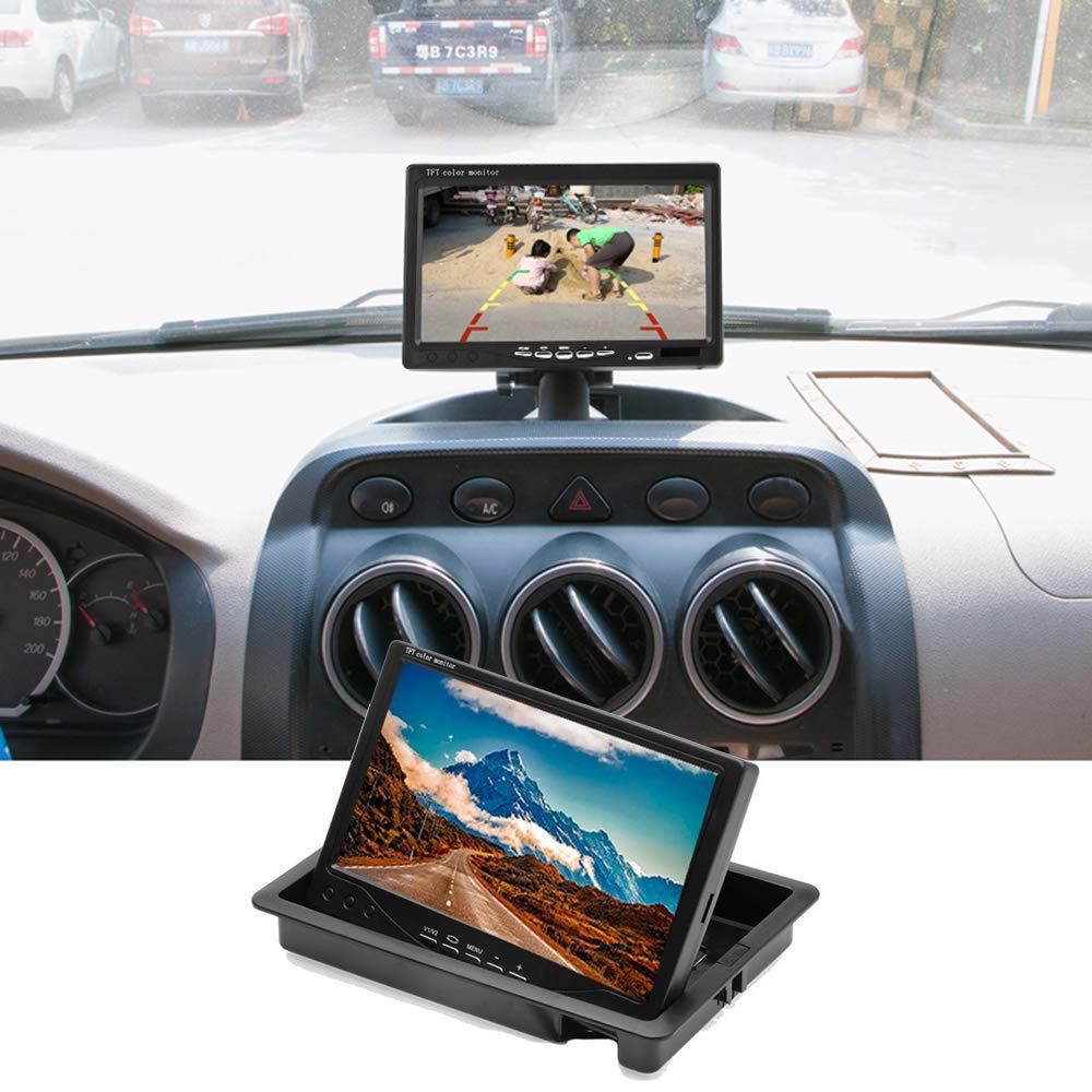 Zestaw kamery cofania z 7-calowym monitorem LCD i szerokokątną kamerą cofania 120°, wodoszczelność IP67, widoczność w nocy 18IR, bezprzewodowa kamera cofania do samochodów ciężarowych, przyczep, autobusów, vanów, rolnictwa (12-24 V)