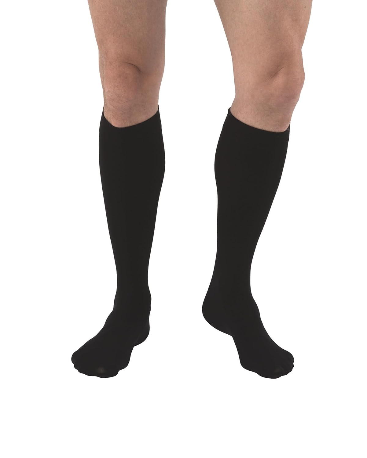 JOBST Relief Knee High Graduated Compression Socks 30-40mmHg - Comfortable Unisex Design with Silicone Dot Band - Closed Toe, Black, Large