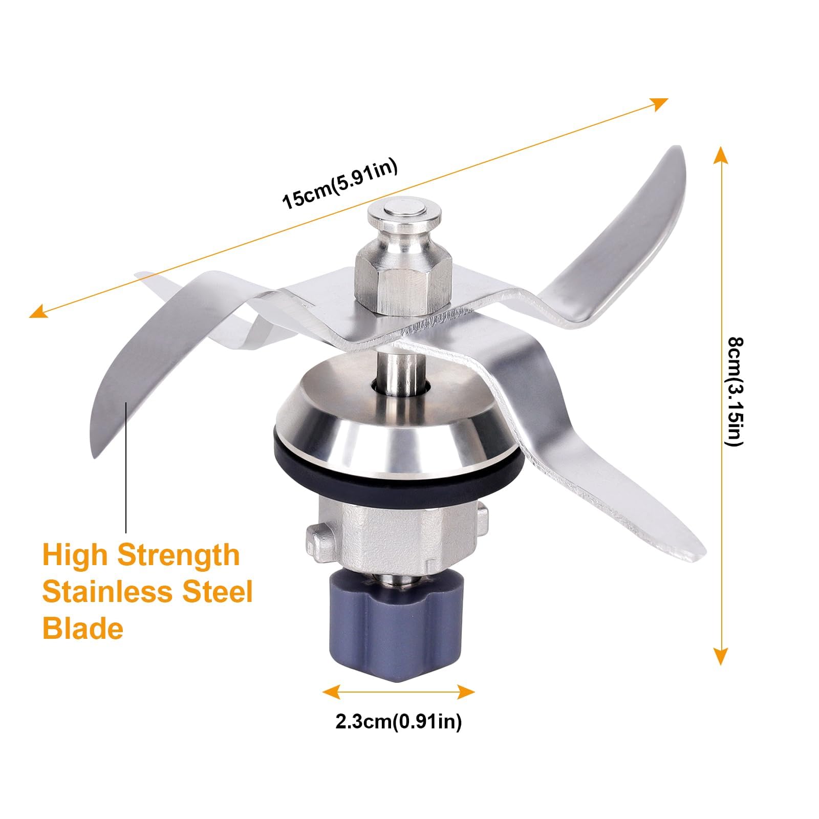 Lama per Frullatore di Ricambio Compatibile con Silverrest Monsieur Cuisine Connect e Monsieur Cuisine Smart Food Processor, in Acciaio Inox con anello di tenuta, 5 Denti