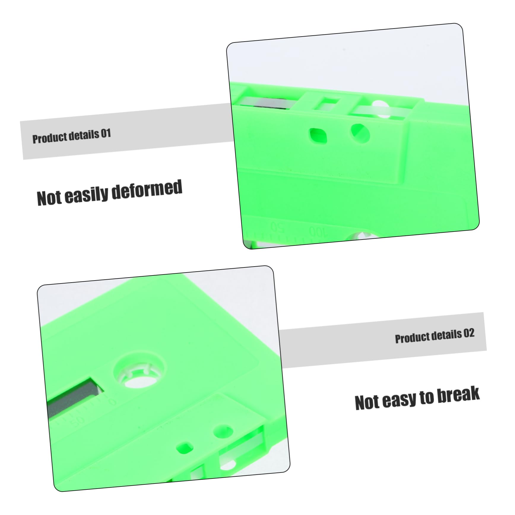SOLUSTRE 2pcs Storage Box Recording Cassette Tape Compact Cassettes Holder Tape Organizer Carry Case Blank Audio Tapes Audio Cassette Boxes Cassette Case Light Green Plastic