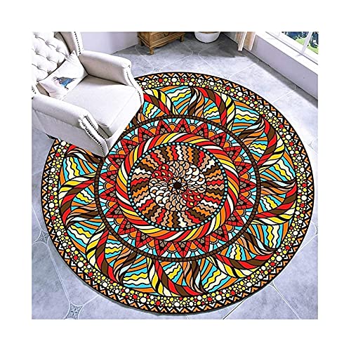 Tapis rond 120 cm pour salon et table basse style national transparent