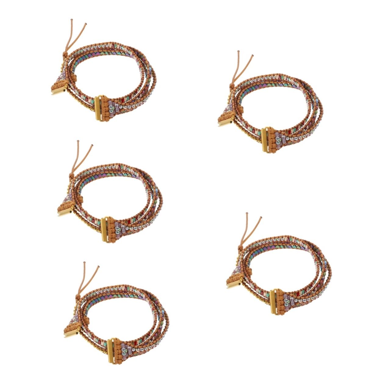 DOITOOL Lot De 5 Bracelets De Montre Décoratifs En Pierre Tissée Pour Montre Connectée Légers Confortables Et Faciles À Installer
