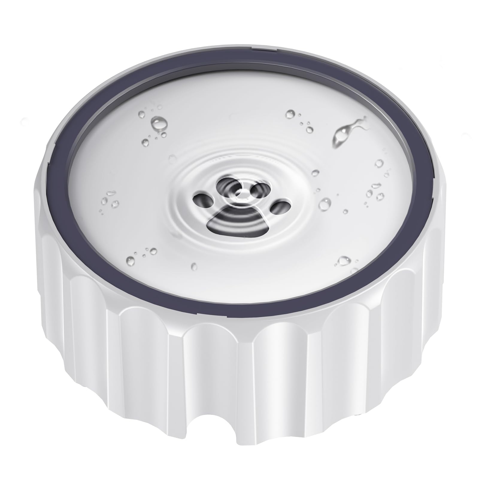 Famigreta Dog Water Bowl 70oz/2L Large Capacity Water Dispenser No Spill Non Slip No Splash Pet Slow Feeder No Drip Vehicle Carried Travel Slow Drinking Bowl for Dogs Cat(White)