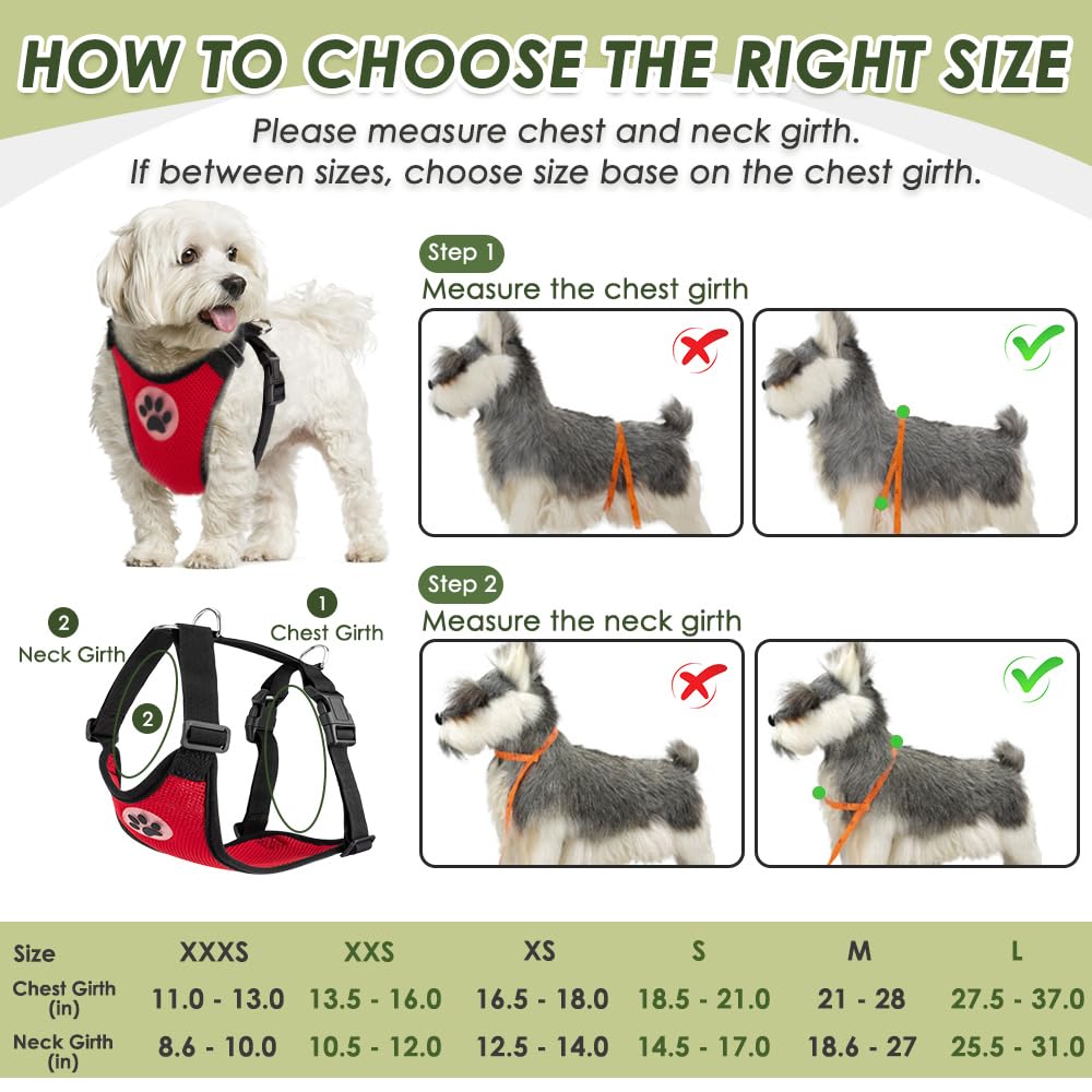 SlowTon Dog Seat Belt Harness for Car, Dog Car Harness Adjustable Mesh Breathable & Dog Seatbelt Safety Tether with Elastic Bungee for Small Medium Large Pets(Red, Double Clip, M) - image 5