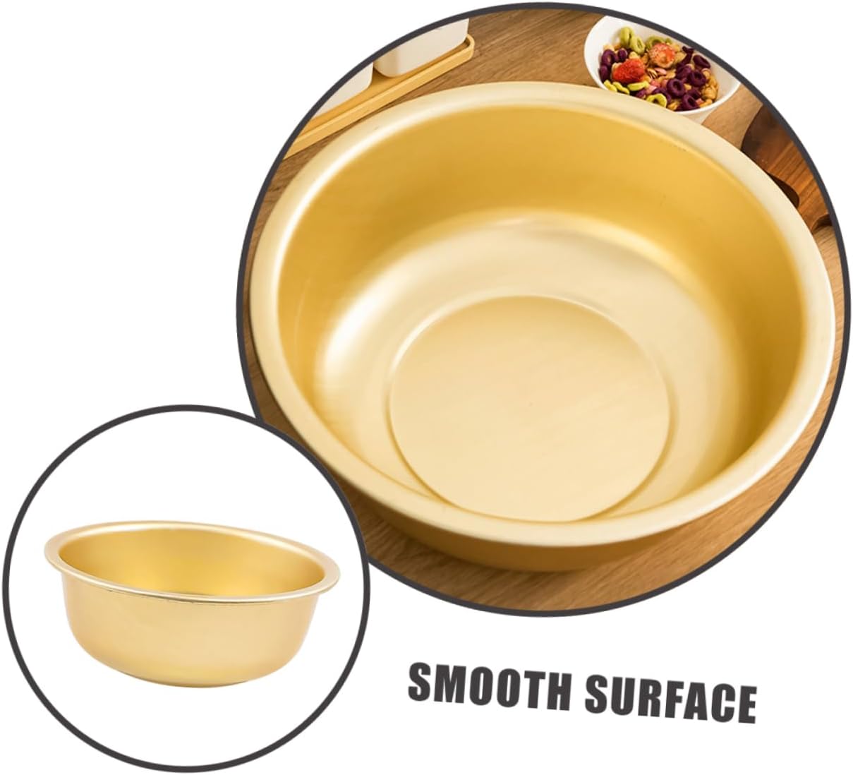 Thickened Soup Basin Aluminum Kitchen Bowl Wash Bowl Laundry Washing Basin Lightweight Portable