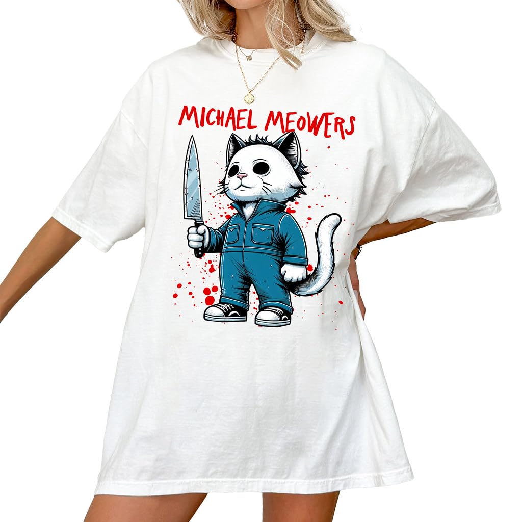 Halloween T-Shirt - Michael Meowers Cat Design - Funny ...