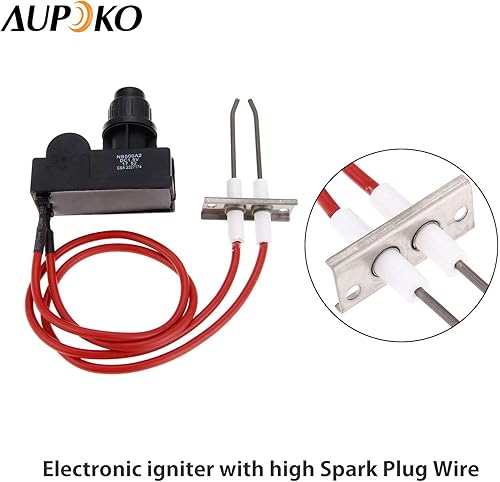 Miniatura 2 de Aupoko Kit de encendido doble, encendedor electrónico, encendedores de parrilla de gas propano con doble electrodo de encendido, cable de bujía de