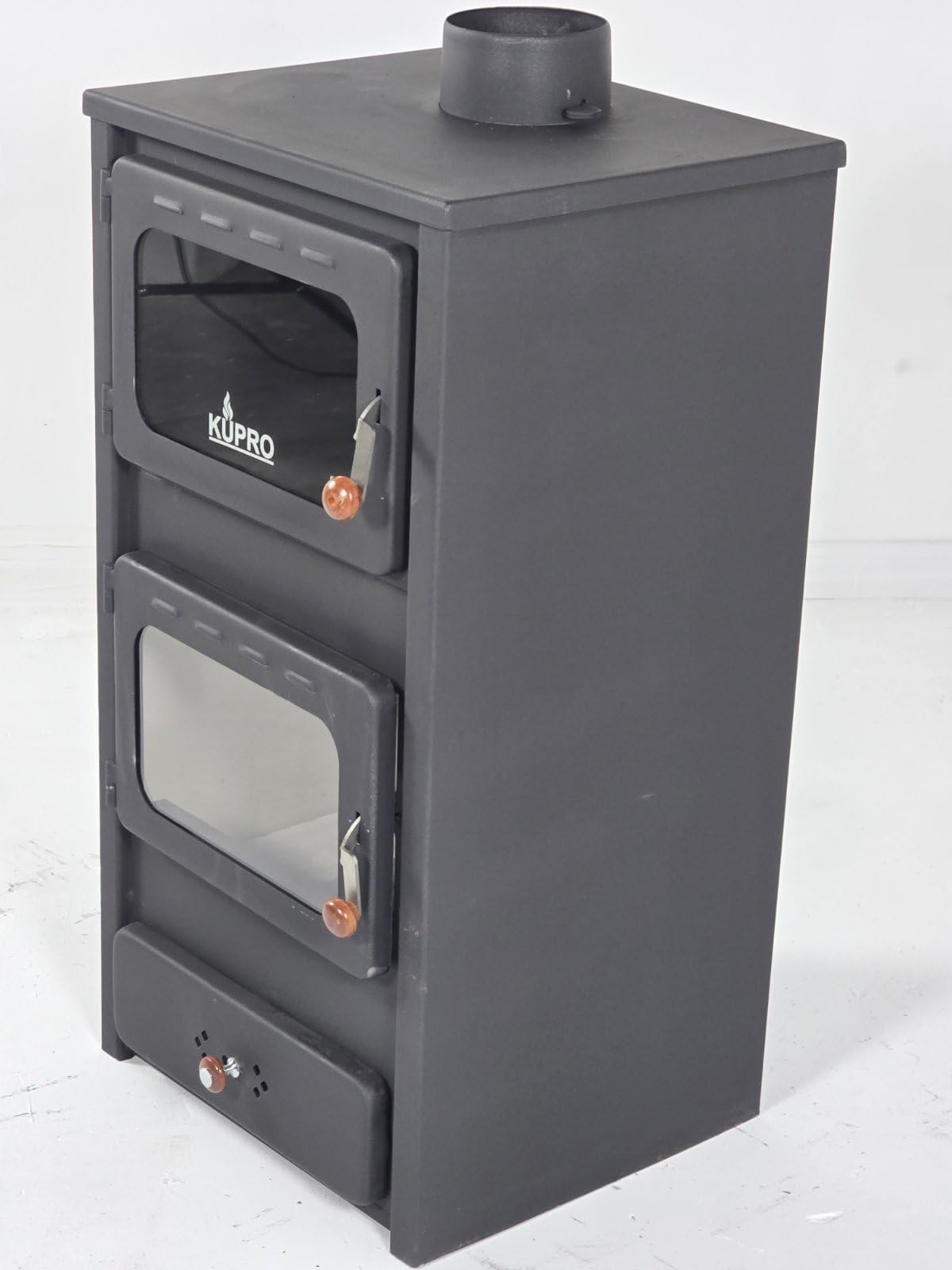 graziosa stufa a legna di lusso, tipo camino, per riscaldamento diretto, con forno, 11 KW
