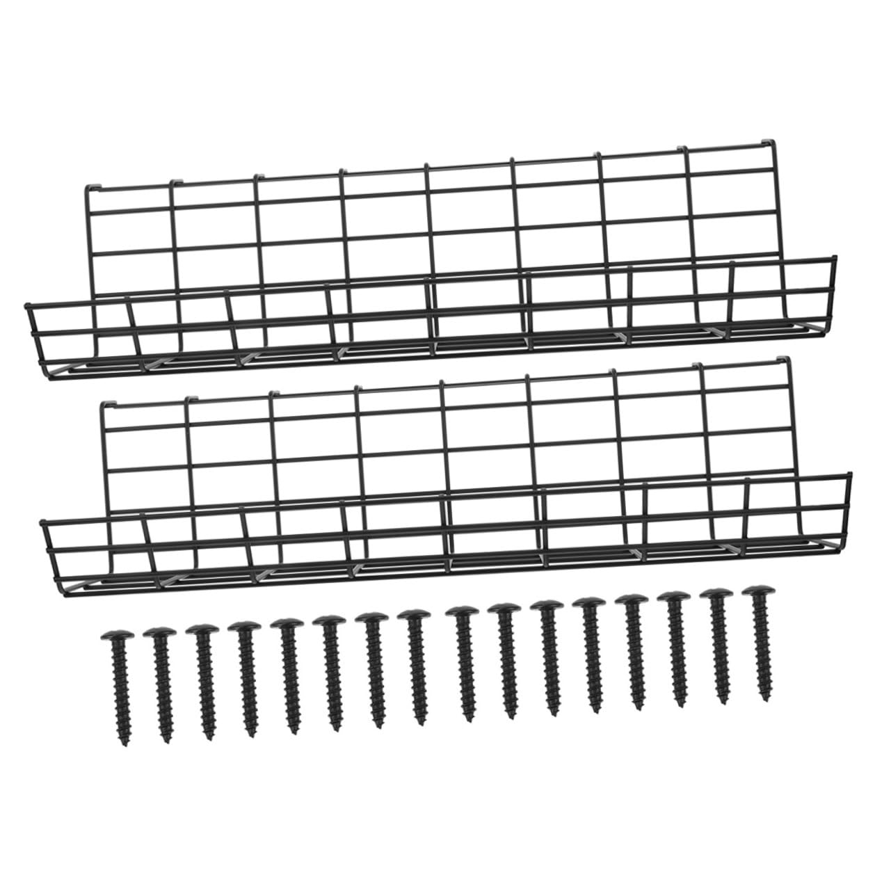 Organizador de Cables de Escritorio 2 Piezas, Hierro Negro