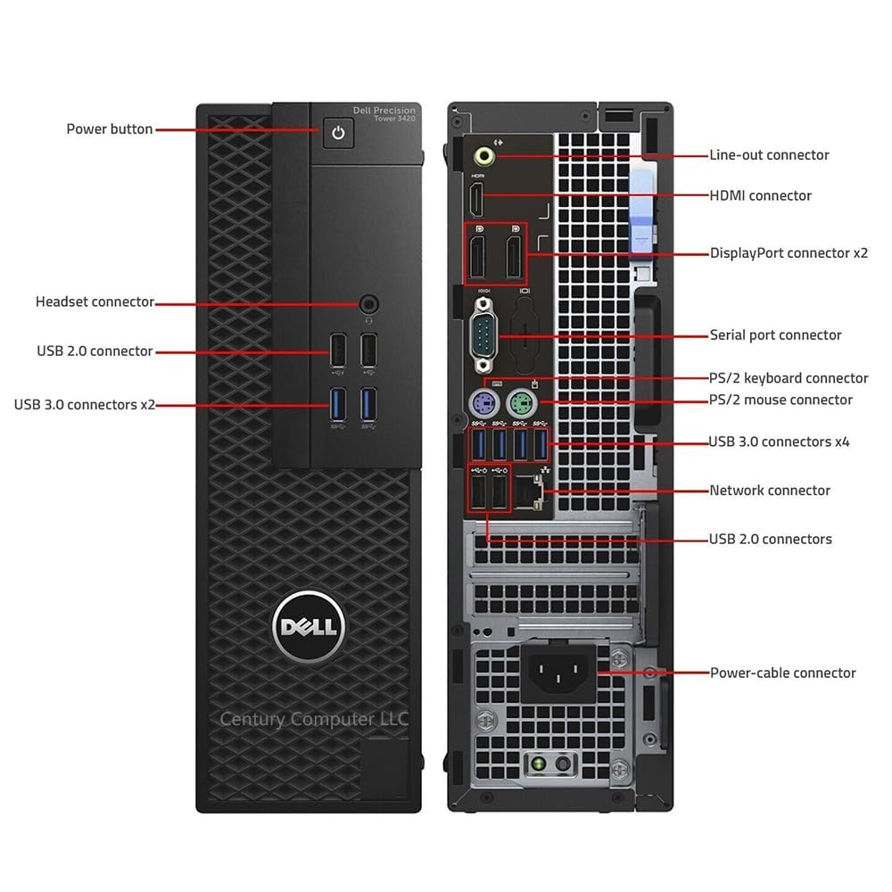 Dell Precision 3420 SFF komputer stacjonarny, Intel Xeon E3-1240 V5, 8 GB RAM, 256 GB SSD, WiFi, Bluetooth, klawiatura US QWERTY, Windows 11 Pro (odnowiony)