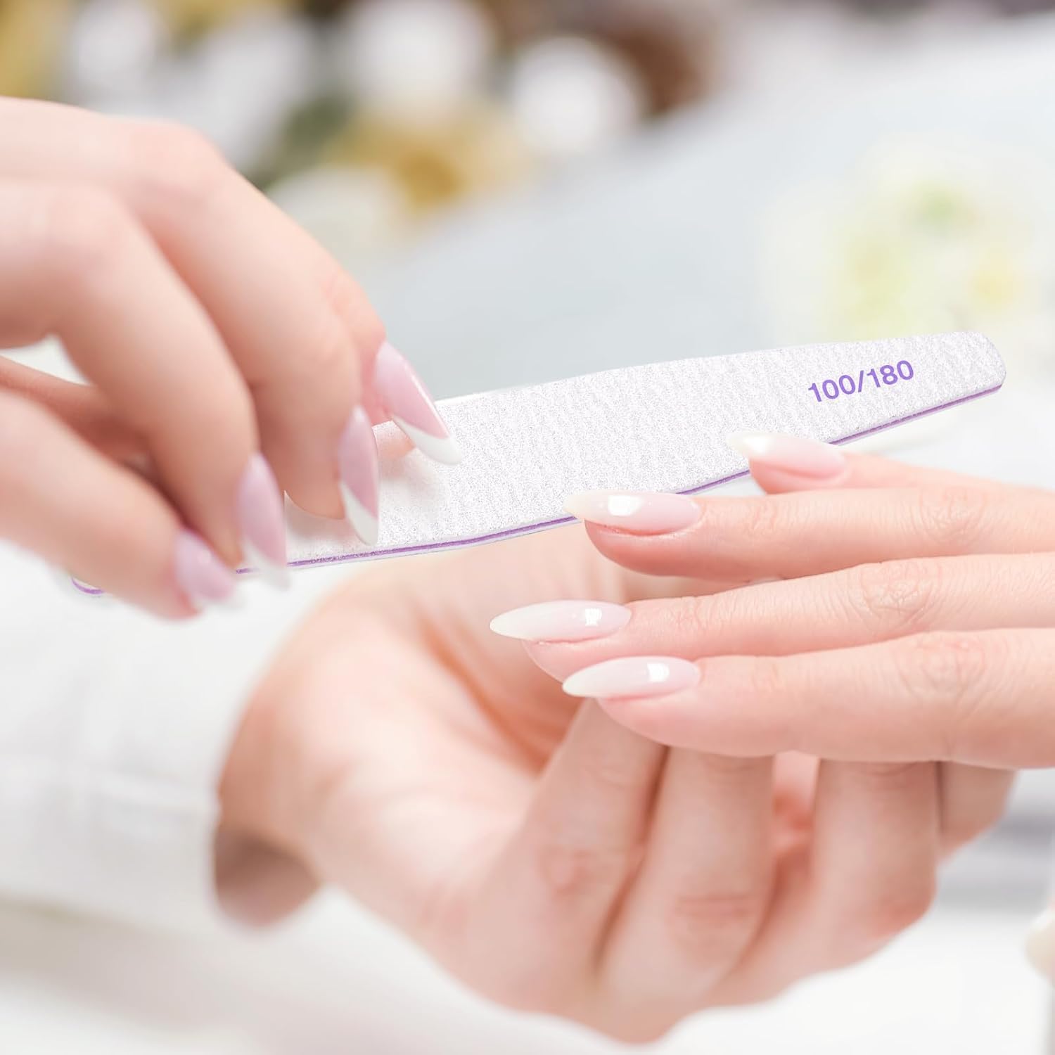 20 lime per unghie, lima per unghie professionale a doppio lato, riutilizzabile 100/180 grit per saloni di manicure, fai da te per nail art
