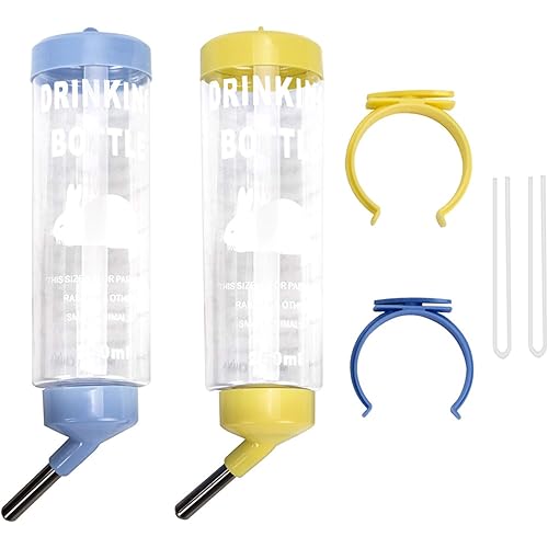 2PCS 8.45 oz No Drip Small Animal Water Bottle, Cage Water Bottles for Small Pet/Bunny/Ferret/Hamster/Guinea Pig/Rabbit