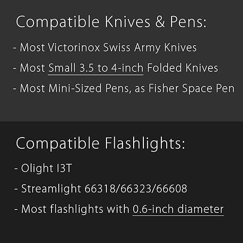 Miniatura 3 de Funda organizadora de cuero EDC para cinturón multiherramienta plegable herramientas de linterna táctica, bolsa de bolsillo EDC para cuchillos EDC.