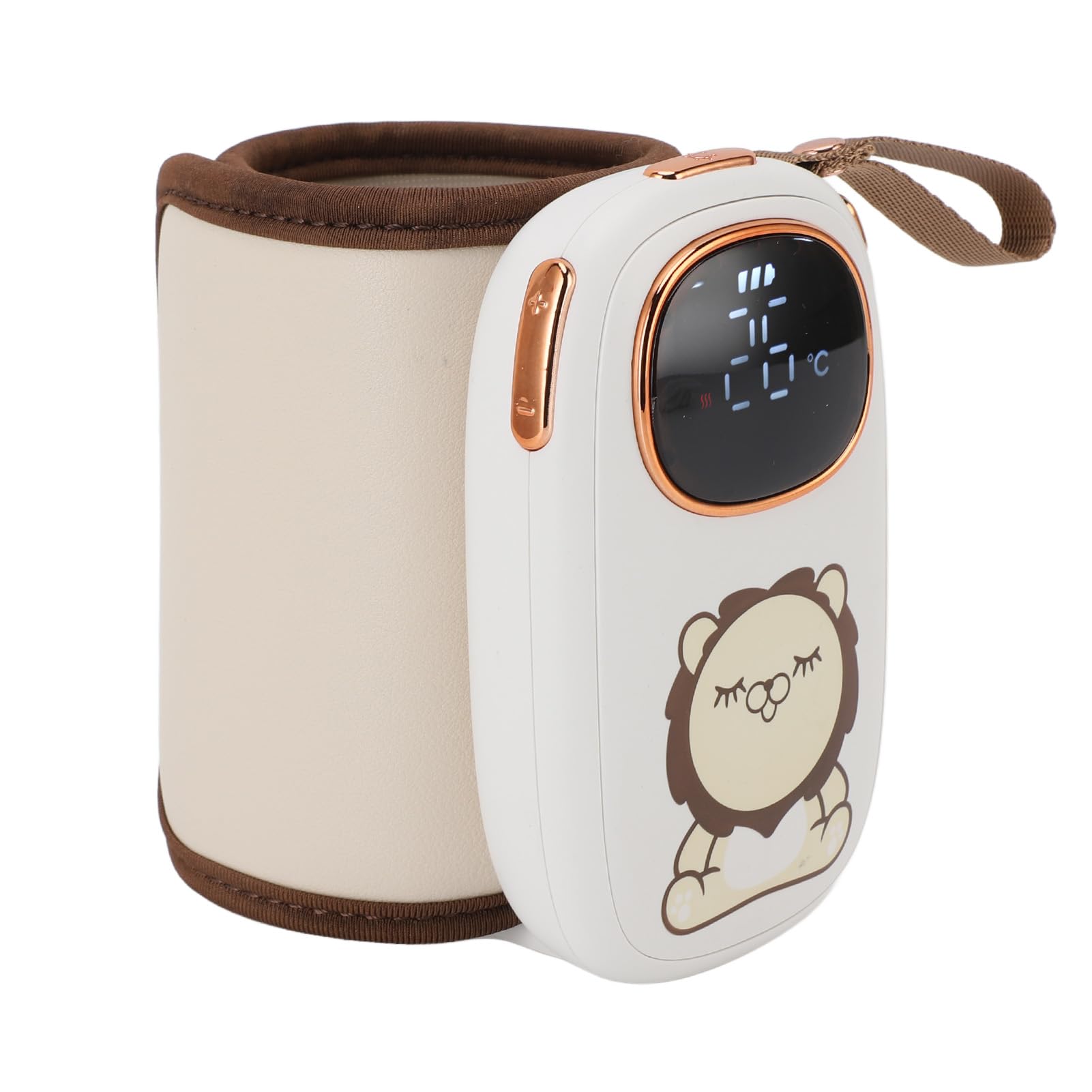 Yctze Calentador de Biberones, Funda Calentadora de Biberones de Leche Recargable de 8000 MAh para Leche Materna y Fórmula, Control de Temperatura Constante de Carga Rápida, para Descongelar y