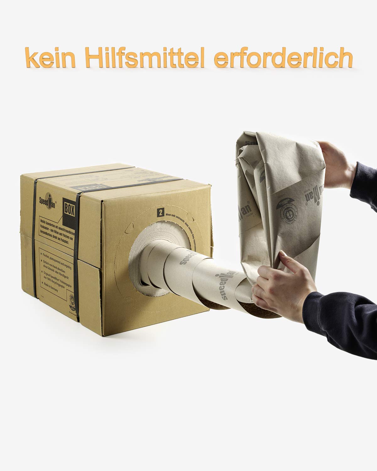 SpeedMan 2 St Box Packpapier, Umweltfreundliches Verpackungspapier, flexibele Spenderbox