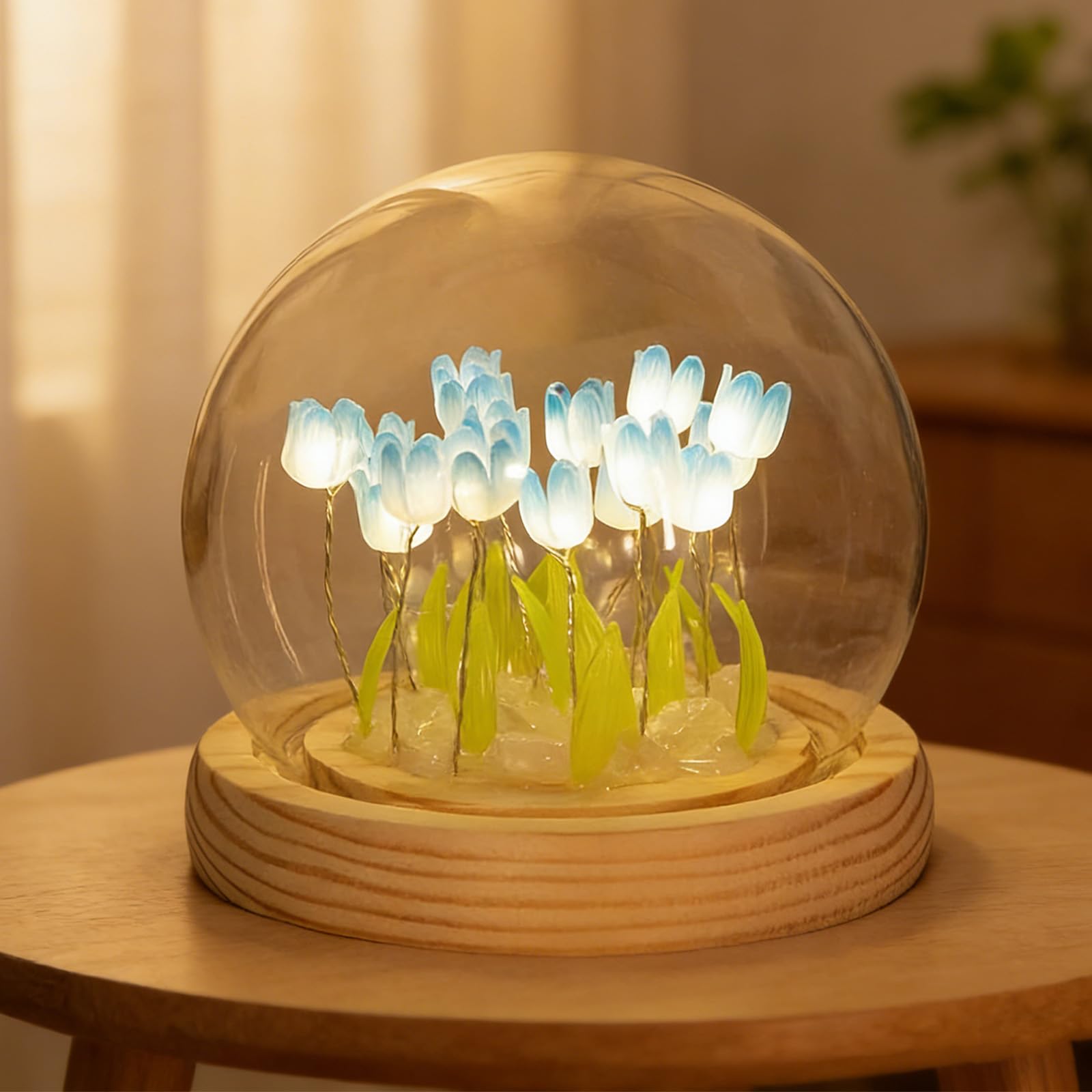 ANBET Pretty 20 Tulips Lamp Flower Night Light, Cute Tulip Light Bedroom Tulip Night Lights Decor Gifts for Mother Wife Mother's Day Valentine's Day - Battery Powered (not Included)