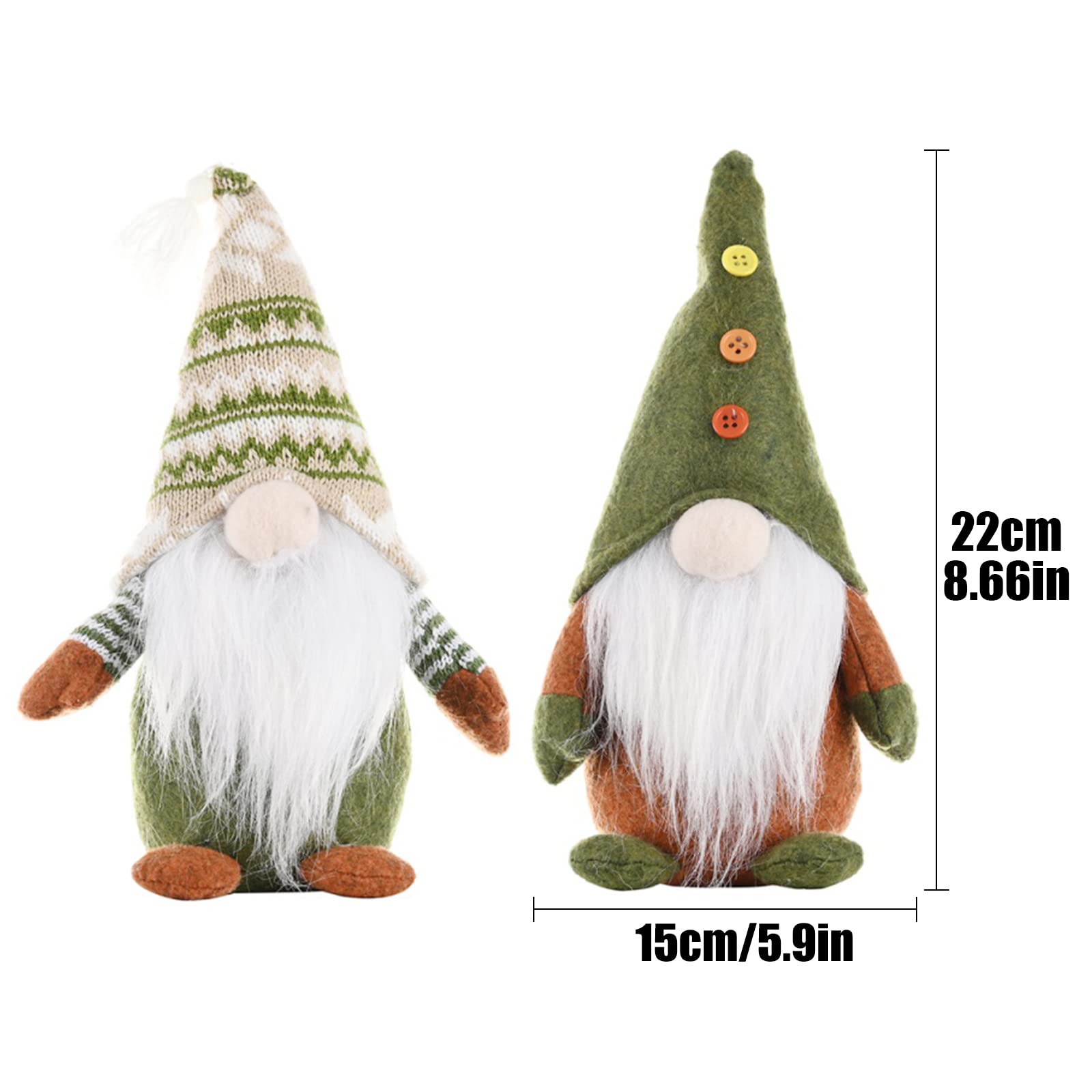 Gnomi Di Natale In Peluche (2 Pezzi) - Decorazione Natalizia Per Camino, Tavolo E Albero, 35 Cm