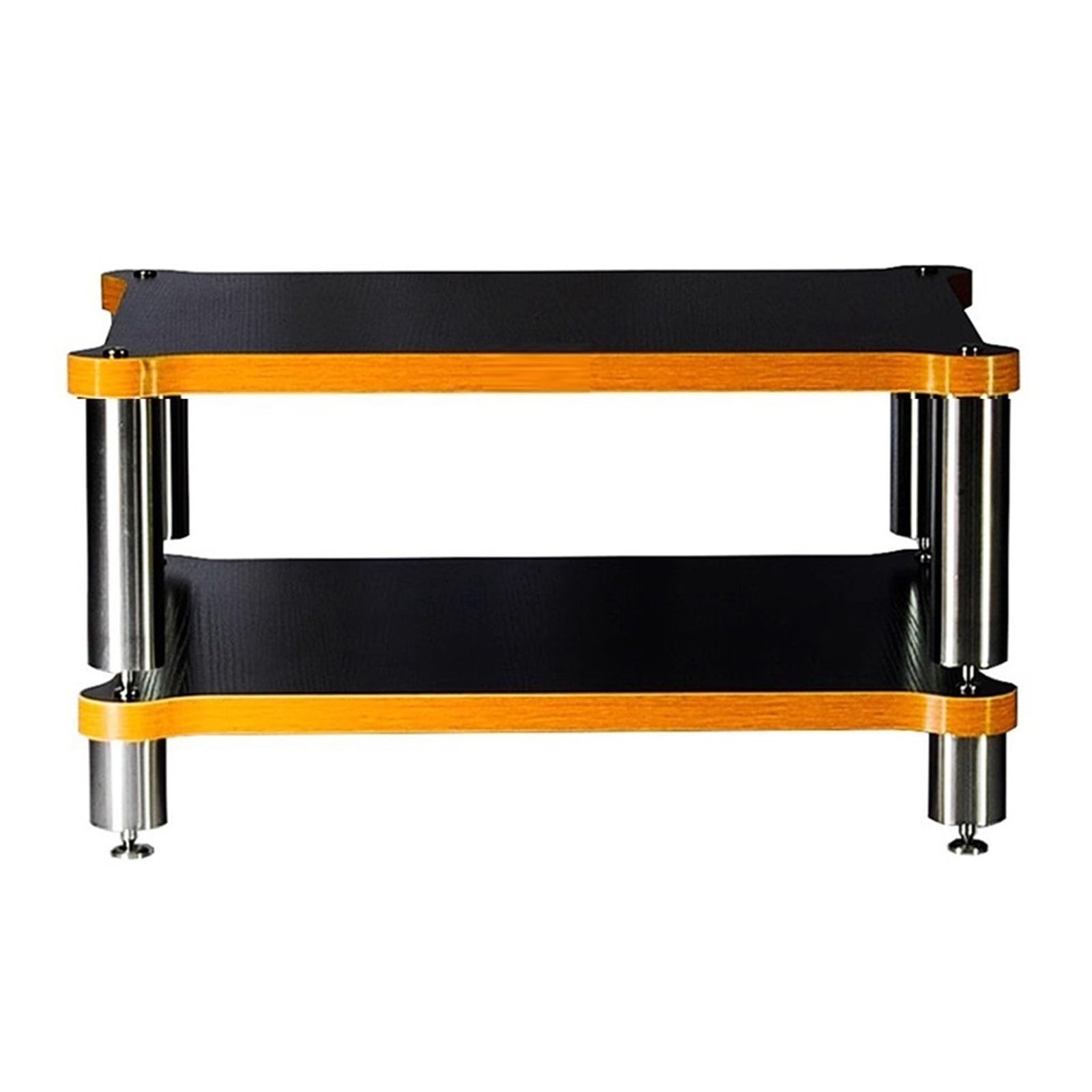Étagère Audio-vidéo HiFi Support HiFi 1/2/3/4 Niveaux avec Étagère De Rangement Meuble De Rangement pour Matériel Audio Étagère Audio-vidéo sur Pied pour(Wood Color-C,60 * 53 * 48cm)
