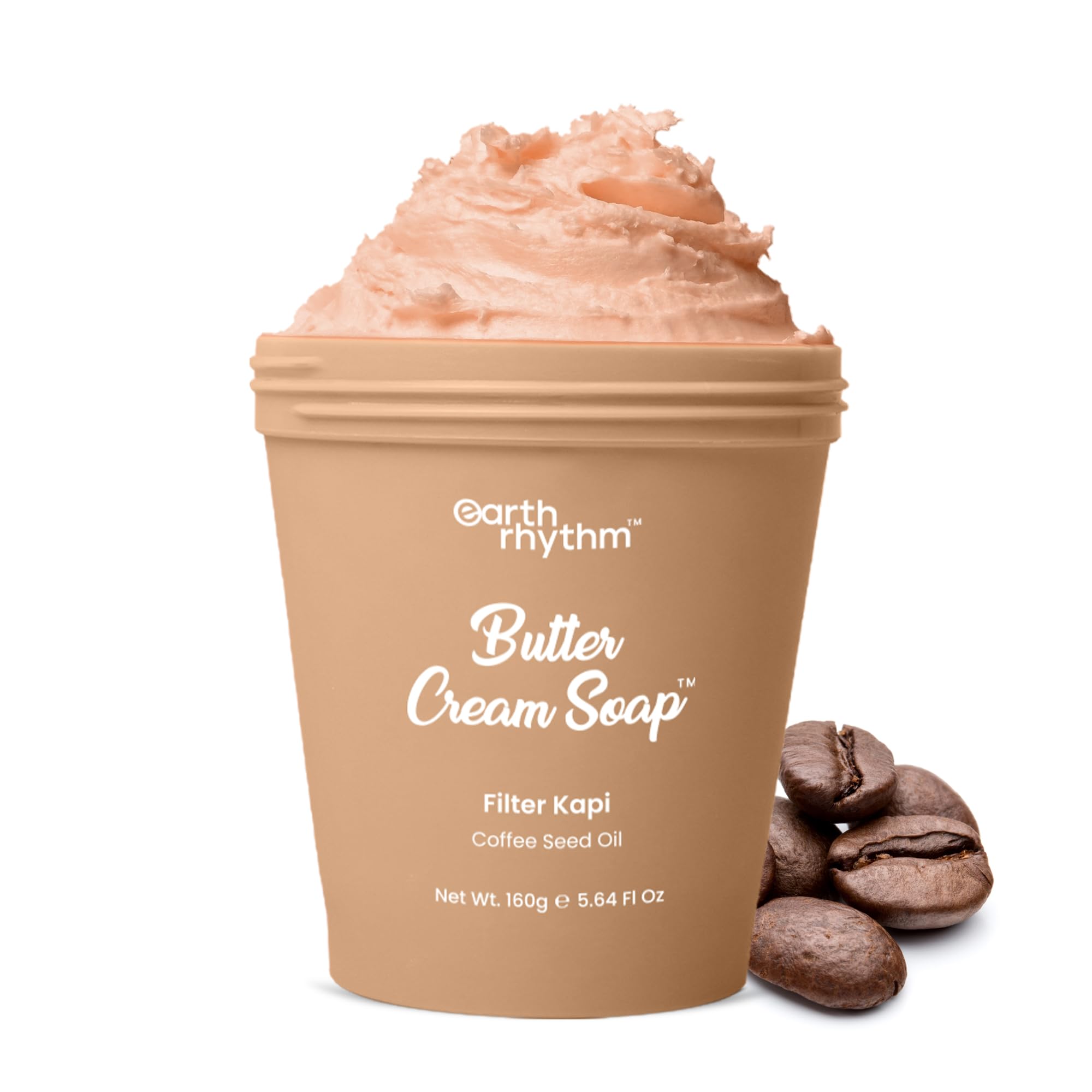 Earth Rhythm Filter Kapi Butter Cream Soap Cleanse, Moisturizes Skin, Make Skin Soft & Supple | Coffee Seed Oil, Shea Butter | for All Skin Type | Men & Women - 160g-image-11