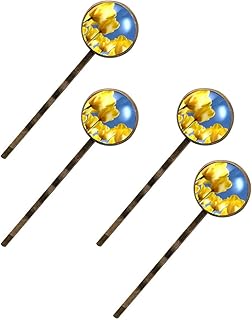 Pasadores de pelo para mujer, 4 unidades, tulipán, color amarillo