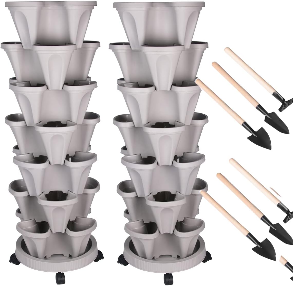 DUNCHATY Stackable Planter, Vertical Garden Planter, Strawberry Planter, Indoor