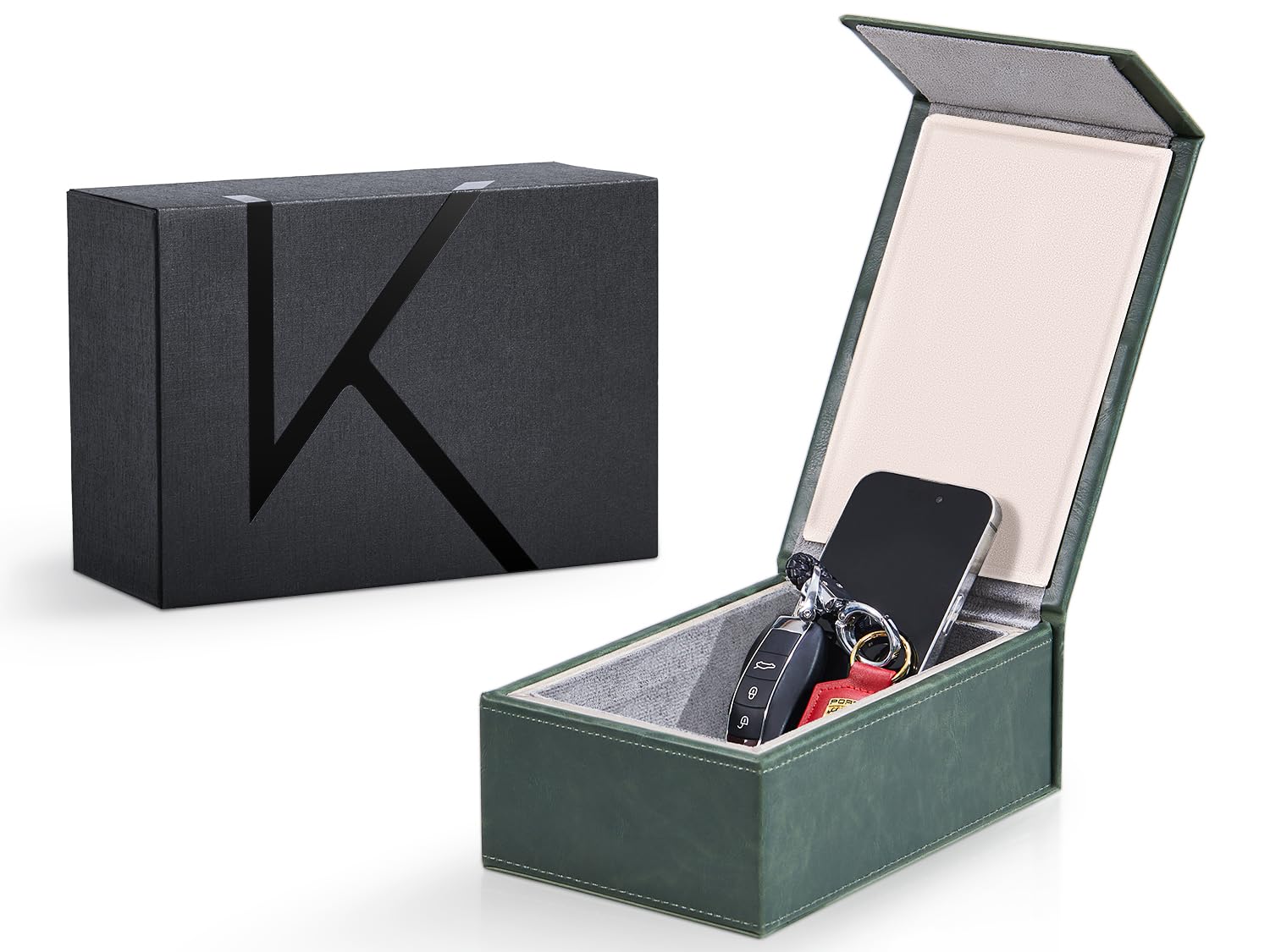 KK7-DG Faraday Protector Box, Signal Shielding, Anti-Theft Car Key & RFID Blocker for Vehicles - Compact Design(Aqua Green)