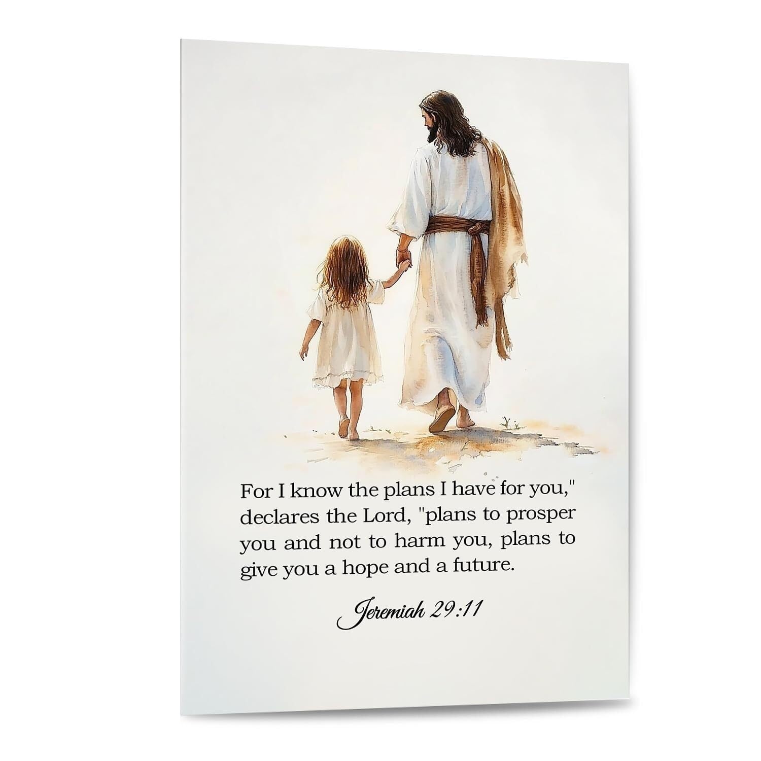XGINERFEX Christian Bible Verse Jeremiah 29:11 Poster - Inspirational Scripture Art for Prayer Room & Office(Framed,16x24inch(40x60cm))