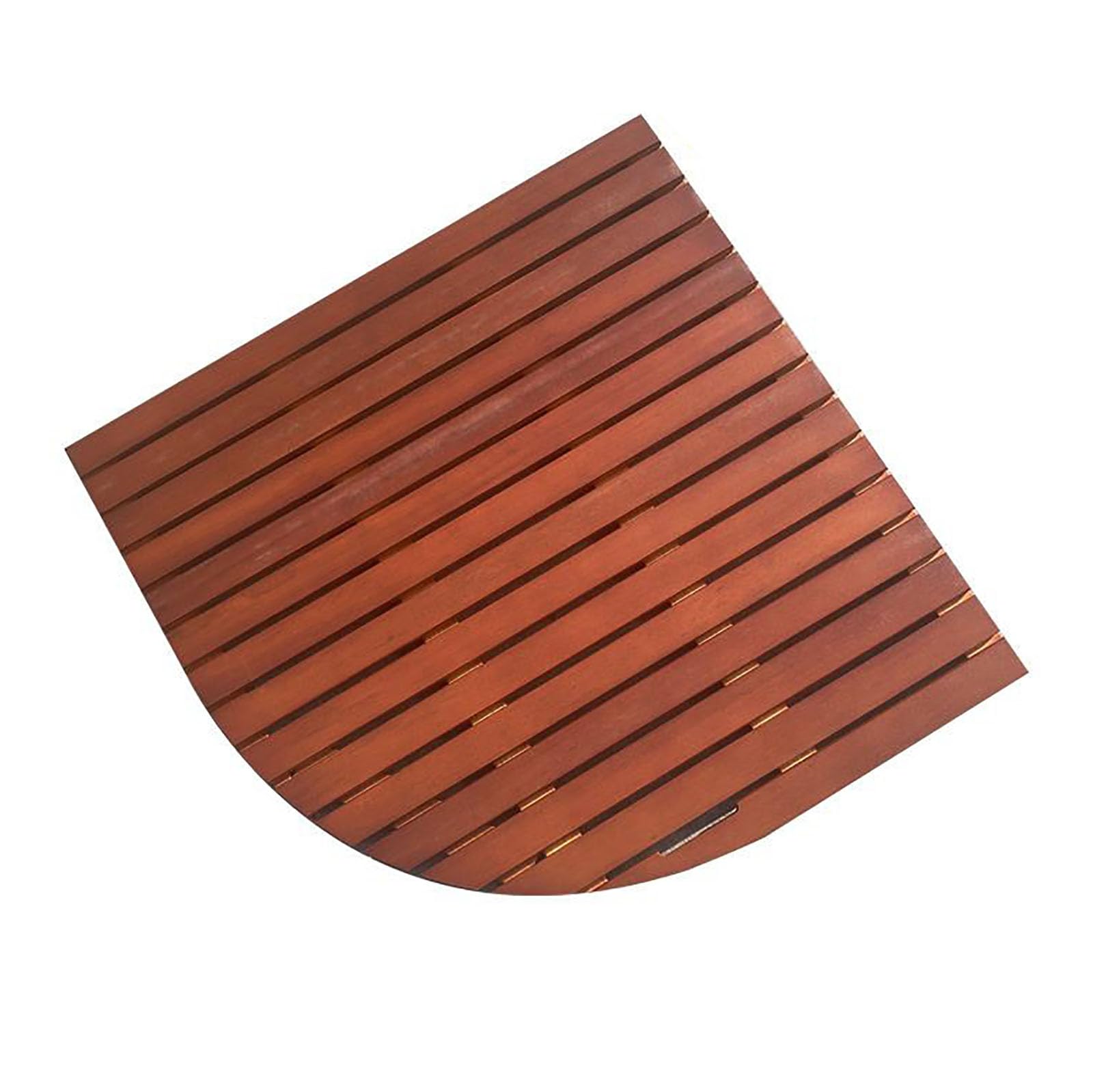 Non-slip Solid Wood Floor Mat Bathroom Shower Mats with Non-slip Feet,Bath Wooden Mats with Carry Handle,Waterproof Square Rectangle Floor Mat for Indoor Outdoor (Walnut-Sector,35.4x35.4in)