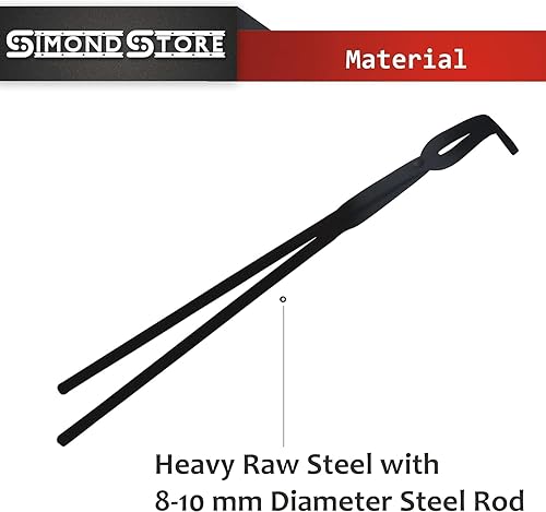 Miniatura 3 de Simond Store Pinzas de metal con bisagras de herrero de 24 pulgadas para crisoles de grafito y grafito, pinza de acero resistente para fusión de