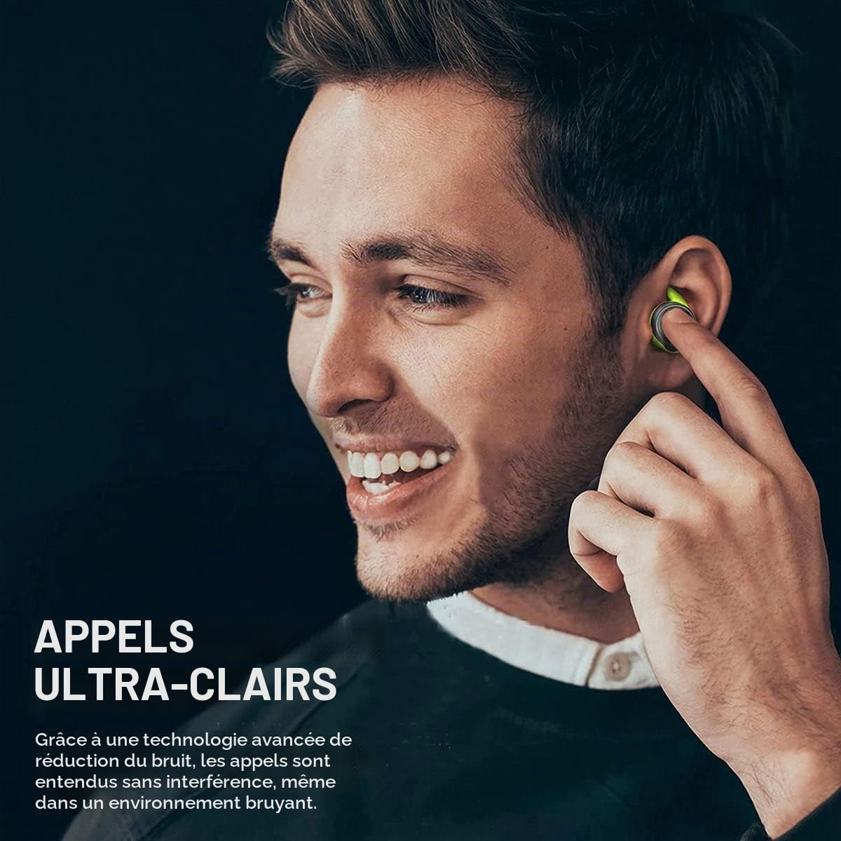 Monster - Champion Airlinks - Écouteurs sans Fil - Oreillettes Bluetooth Intra-Auriculaires - Réducteurs de Bruit - Résistent à l'eau - Batterie 2600 mAh - Jusqu'à 100 Heures d'Autonomie - Noir