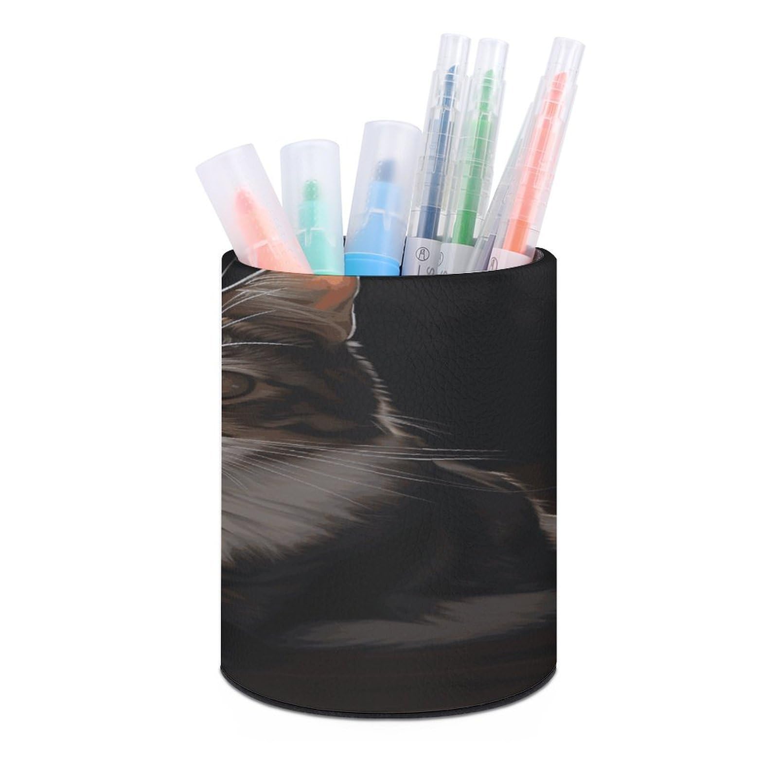 FekiLoot Tabby Custom Desk Pencil Holder Office Accessories Round Pen Container Box Desk Organizer Makeup Brush Holder