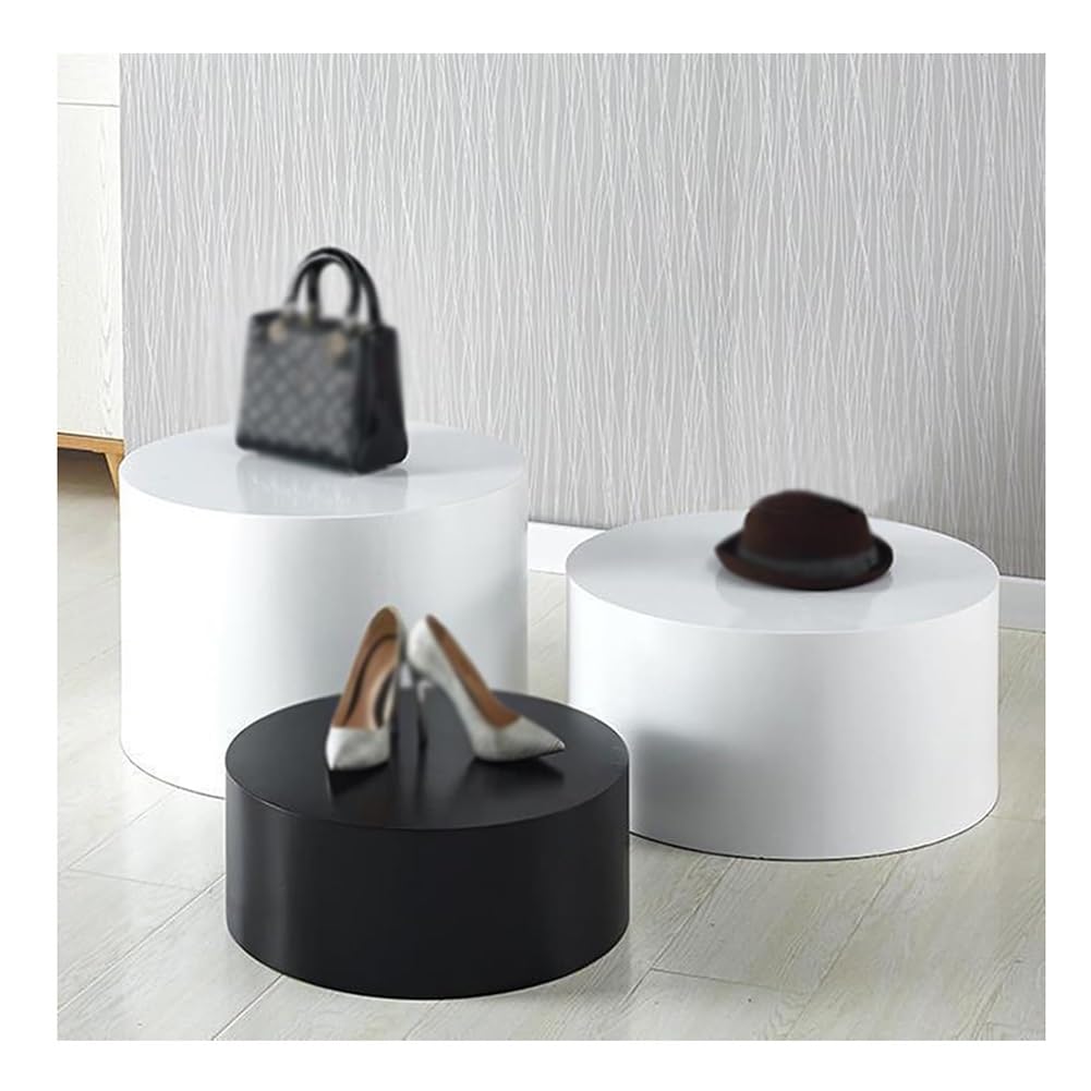Socle Rond Sur Pied Pour Présentation - 80 Cm De Haut, 10 Cm De Diamètre - Blanc, Support Jusqu'à 400 Kg - Pour Mannequin, Décoration, Magasin
