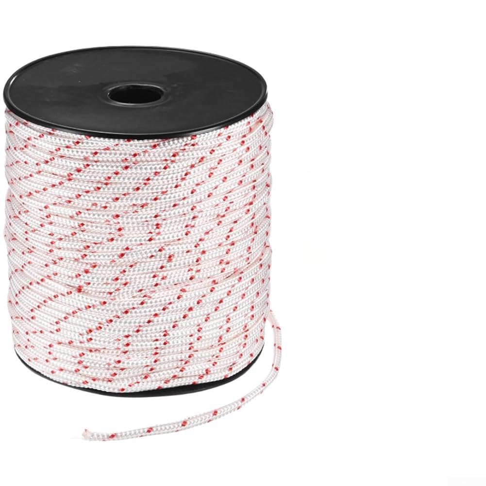 Cuerda de arranque de nailon de 6 mm de grosor de 100 m para mecanismo de arranque de retroceso compatible con cortacésped, motosierra y recortadora