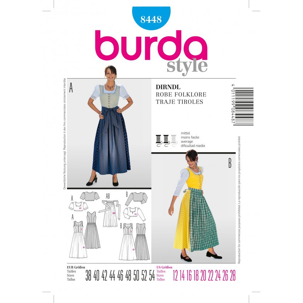 Burda Sewing Pattern 8448 Women Sizes: 12-28