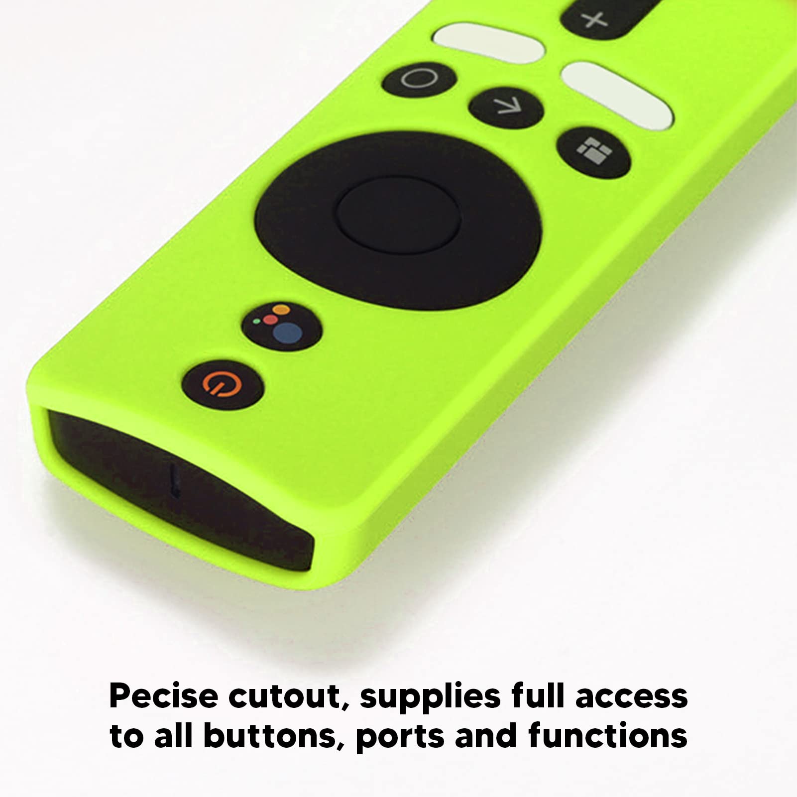 Funda Protectora de Silicona para TV Stick 4K, Funda de Mando a Distancia Antideslizante con Cordón (Verde Fluorescente)