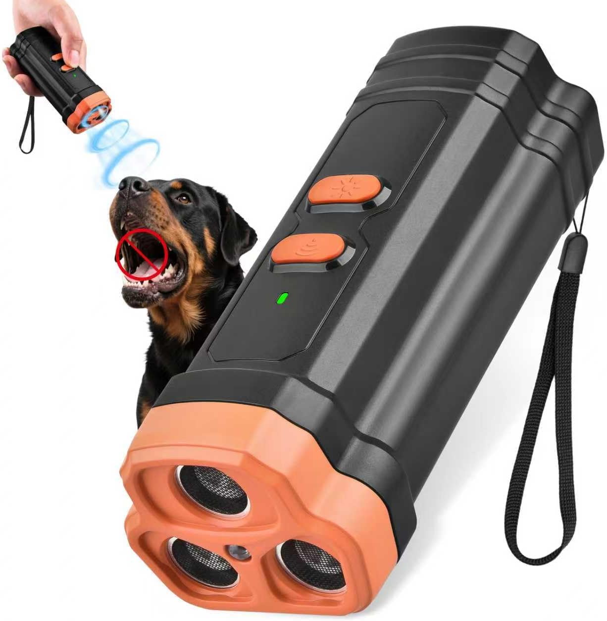 Ultrasonic Anti Barking Device for Dogs - LED Light, Compact & Portable Bark Deterrent Device for Indoor/Outdoor Use, Effective for Your Dog and Neighbor’s Dog Bark Control(Grey)