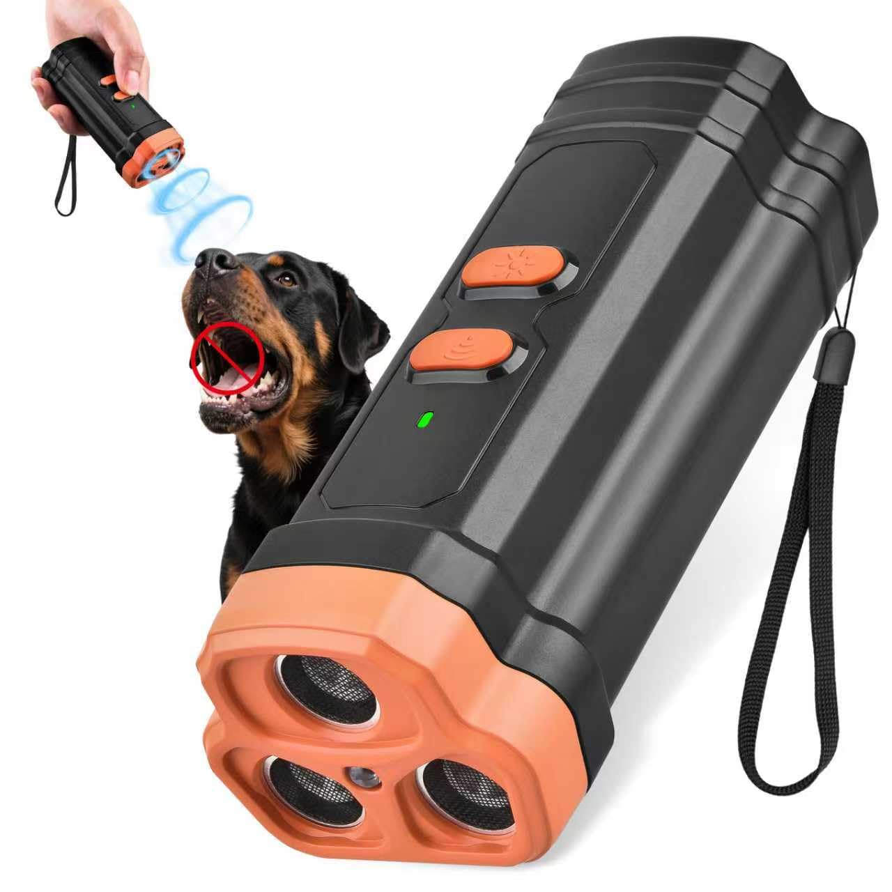 Ultrasonic Anti Barking Device for Dogs - LED Light, Compact &amp; Portable Bark Deterrent Device for Indoor/Outdoor Use, Effective for Your Dog and Neighbor’s Dog Bark Control(Grey)