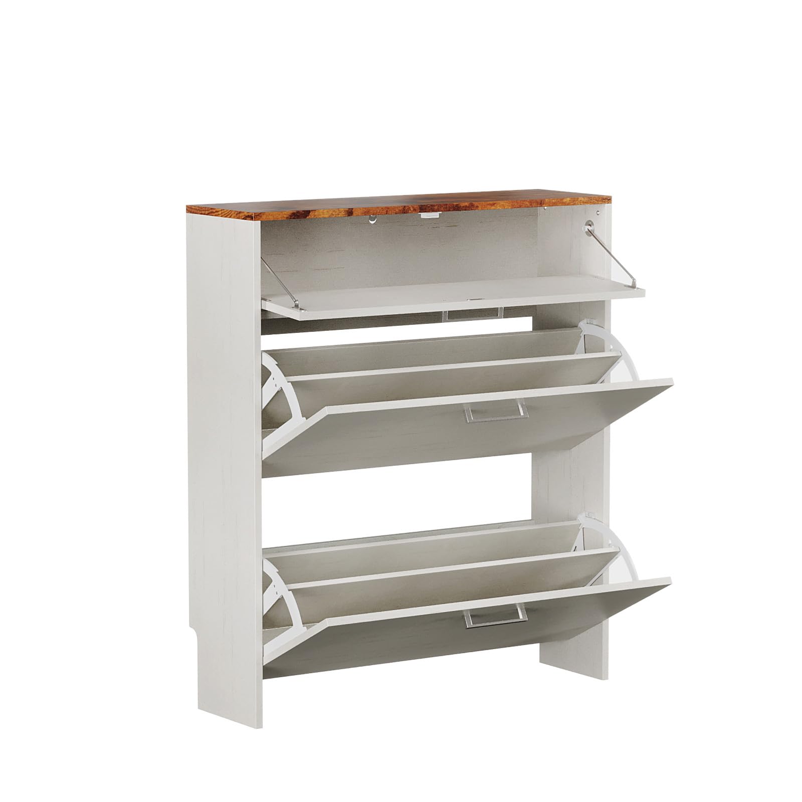 LEADZM Schuhschrank Schmal,Schuhkipper mit 2 Flip-Schubladen Schuhregal mit 1 Schubladen für den Eingang, Flur, Wohnzimmer 80 x 24 x 94 cm