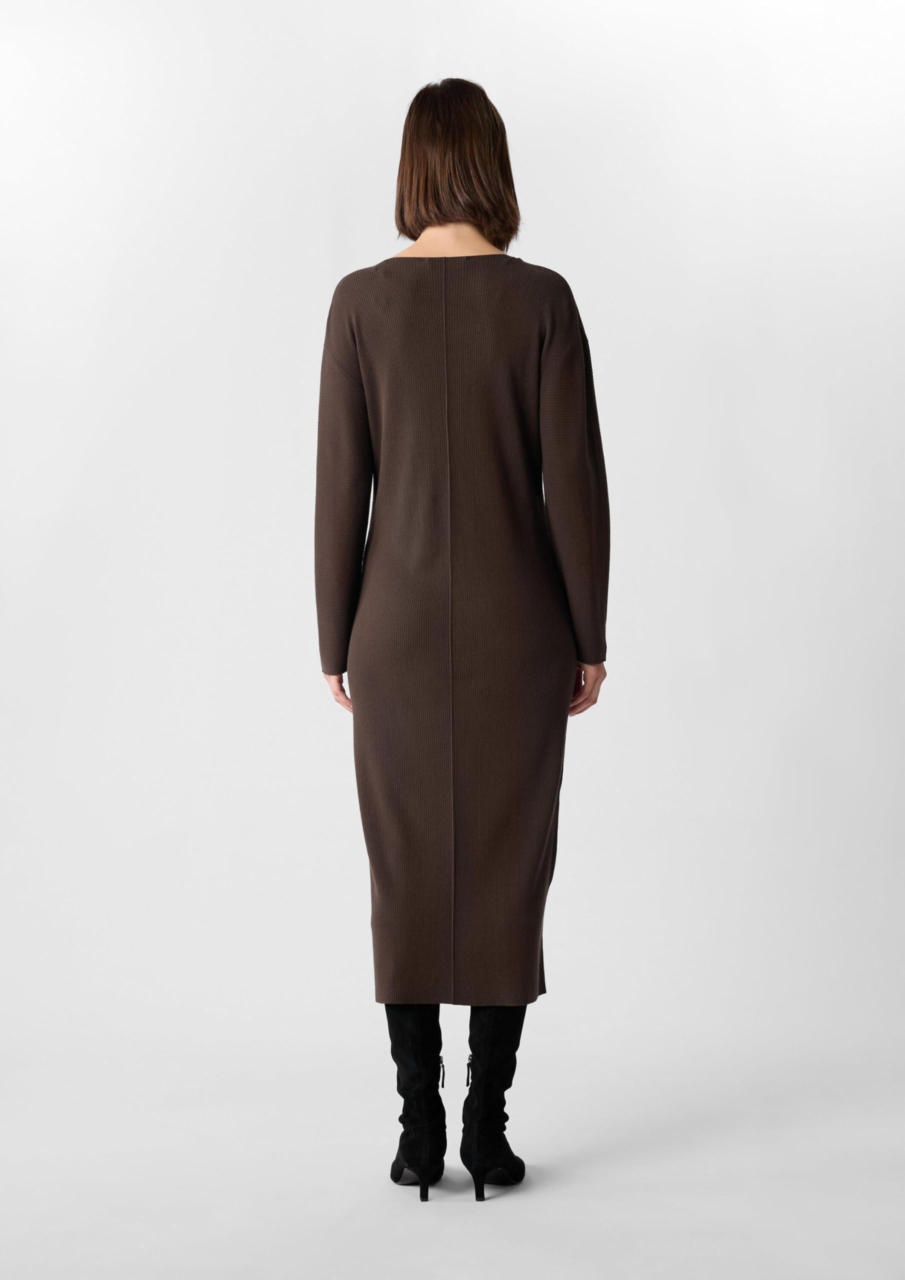 COMMA Rippstrickkleid mit überschnittenen Schultern