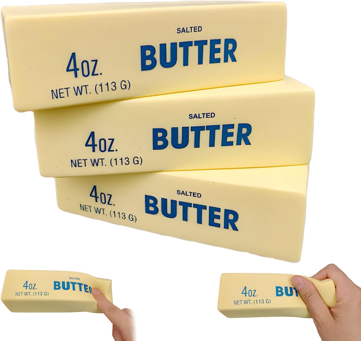 3-Pack Butter Stick Fidget, Slow-Rising Squishy Stress Toy for Adults, Funny Office Desk Decor Accessory, Sensory Tool for Focus & Calming, Novelty Gag Gift for Coworkers