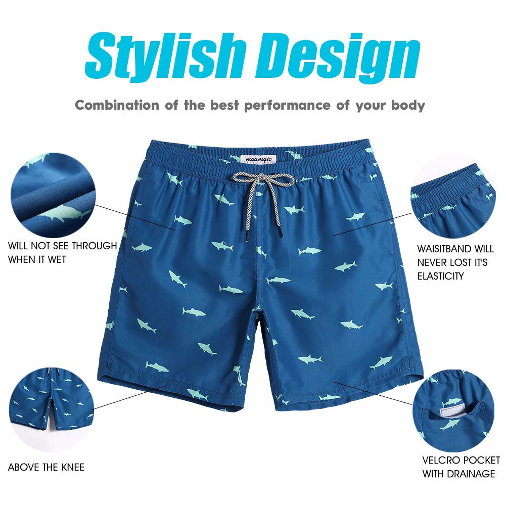 MaaMgic Pantaloncini da Bagno da Uomo Asciugatura Veloce Costume da Bagno per Surf sulla Spiaggia Multi-funzioni Allenamento casa con Fodera in Mesh con Fodera in Mesh