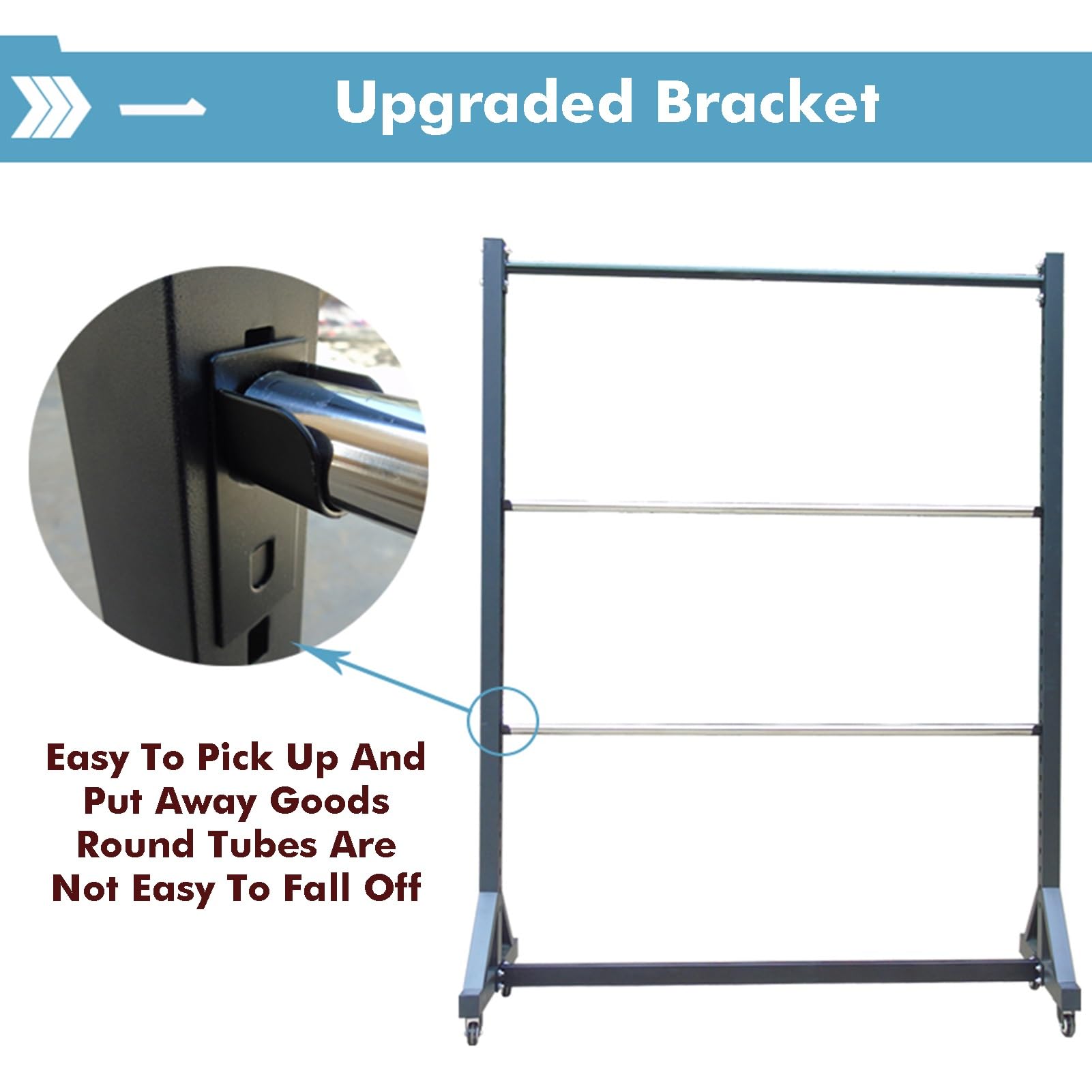 Generico Organizzatore per Rotoli di Tessuto Commerciale Resistente, Contenitore Mobile per Vinile e Pelle con aste Regolabili per Carta da Parati e pellicole per finestre - 160x50x140 cm, 7 aste