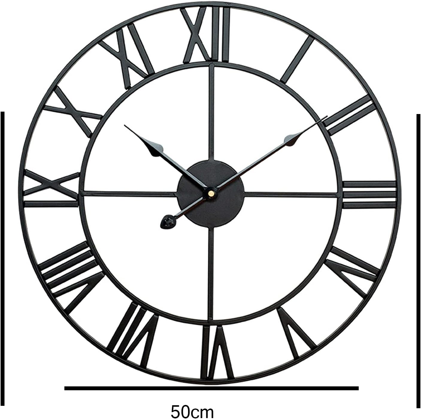 Clock Wall Clock Outdoor Decorative Wall Clocks Retro Wrought Roman Numeral Iron Art Wall Clock Garden Clocks Outdoor Waterproof Indoor Outdoor Outside Clock