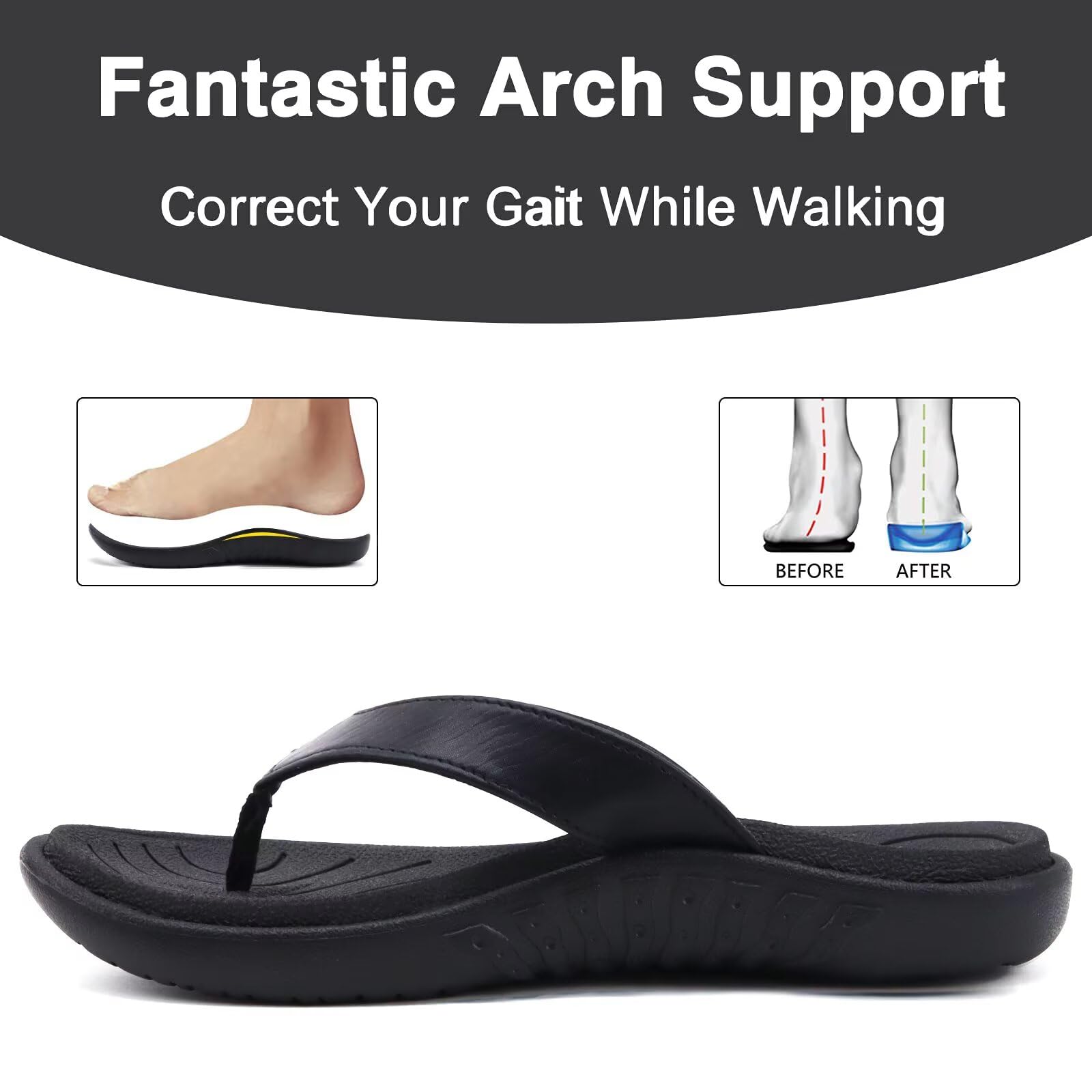 jiajiale Infradito Donna Moda Ortopediche Estive Comode Pelle Supporto Arco Plantare Flip Flop Doccia Spiaggia Piscina Aperte Mare Leggere Eleganti Ciabatte Antiscivolo Gomma Suole