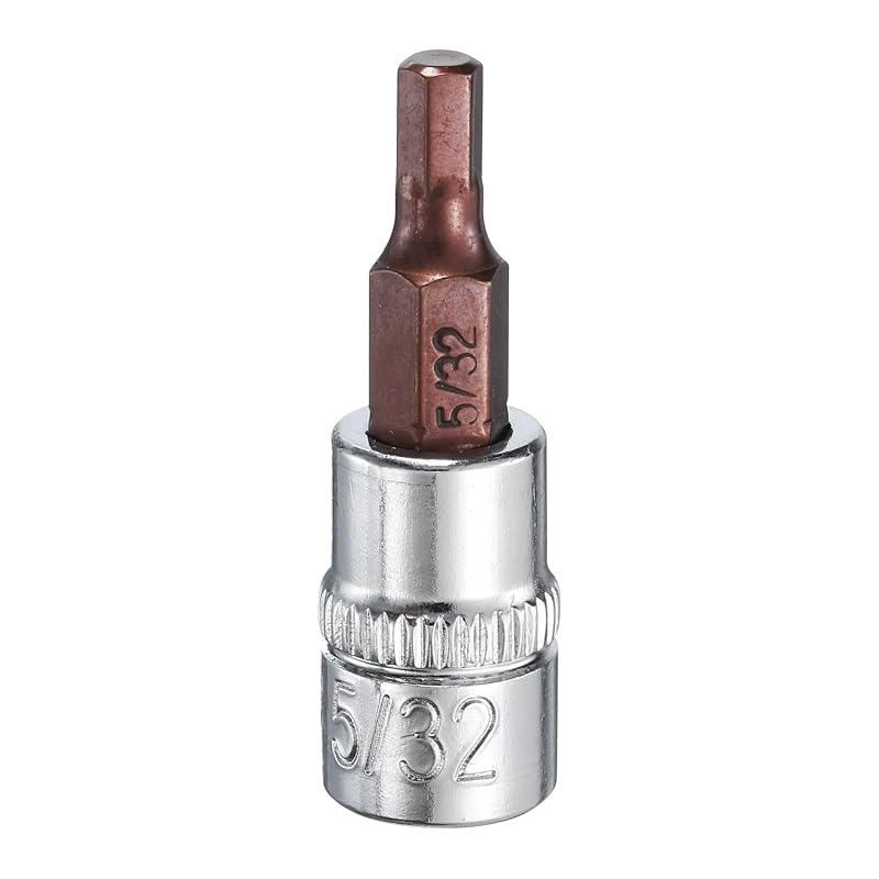 Soquete com Ponta Hexagonal 5/32" e Encaixe Quadrado de 6,35 mm uxcell em Aço S2 para Furadeira e Catraca, 1 peça
