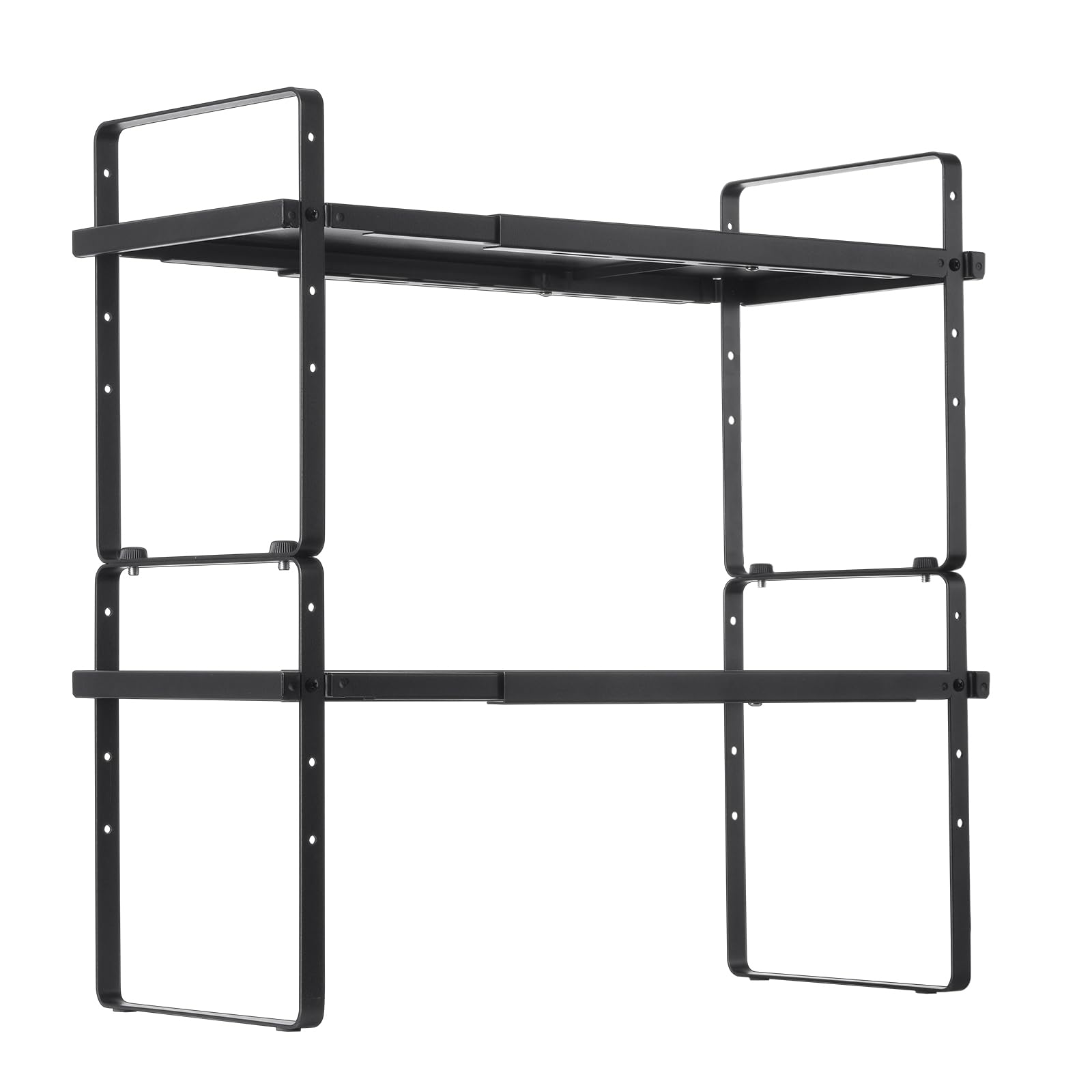 VEVOR Organizzatore per Ripiani Regolabili per Mobili, Ripiano Espandibile a 2 Livelli di Stoccaggio per Dispensa, Organizzatore Impilabili da Banco per Cucina, Bagno, Nero 650x220x500 mm