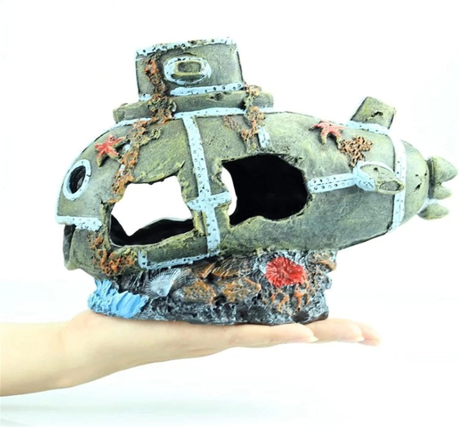 Fish Tank Decorations,Fish Tank Accessories,Aquarium Decoration Decorative Resin AquariumDecoration CraftsAquarium Accessories forSmall Fish Hiding (Color : Grey)